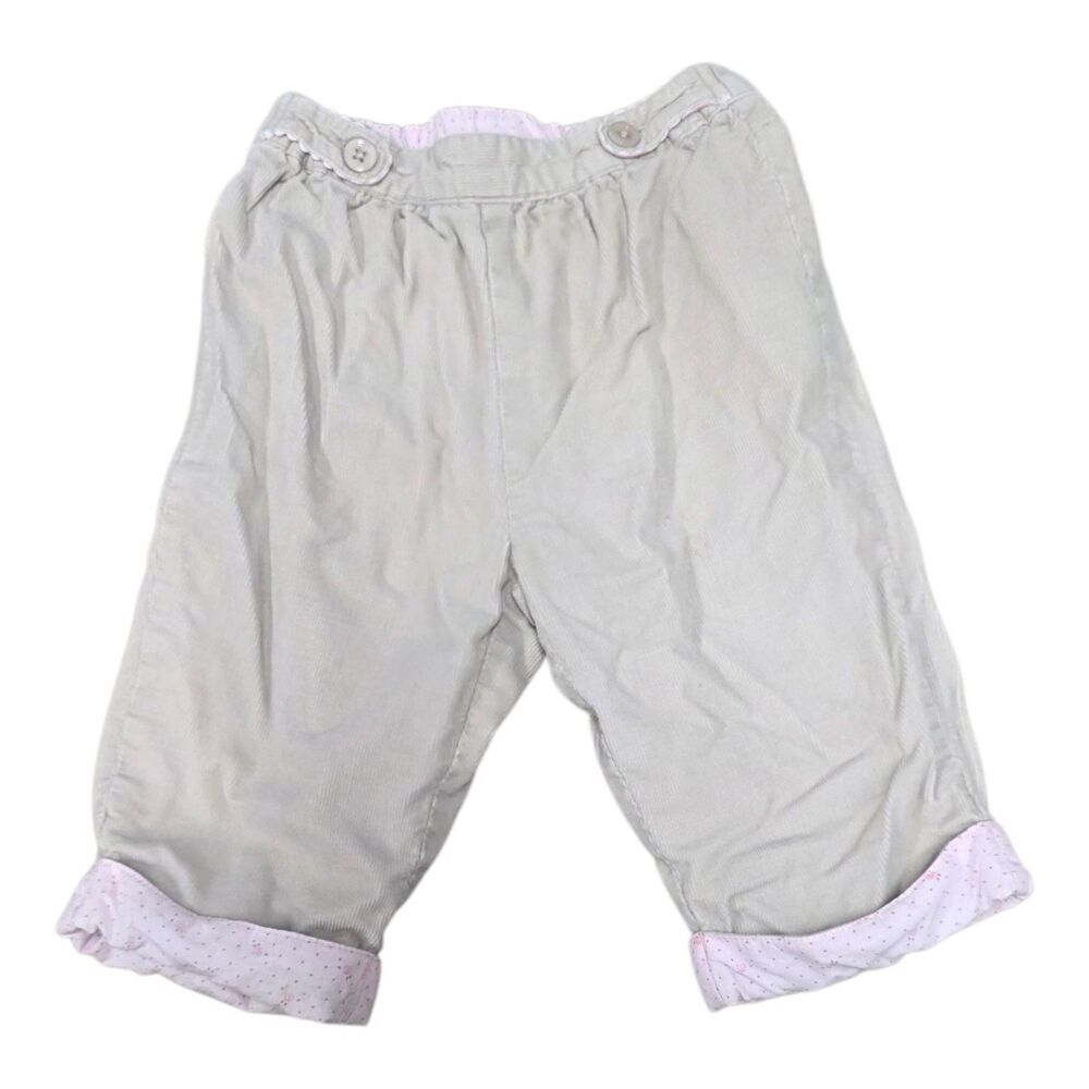 Jacadi Paris Beige Corduroy Baby Girl Pants 12 months